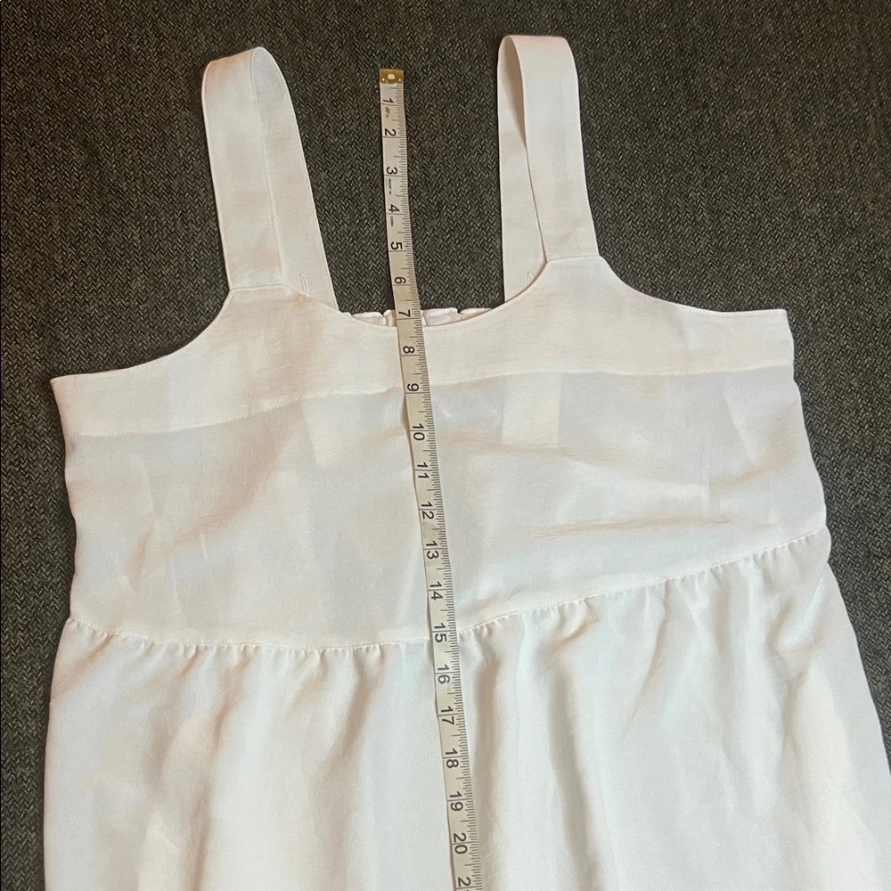 NWT Elegant White Maxi Dress sz L Pockets Adjustable Straps - Picture 7 of 14